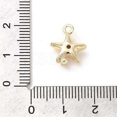 Marine Animal Theme Golden Brass Micro Pave Clear Cubic Zirconia Pendants KK-U031-01G-06-1