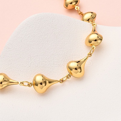 304 Stainless Steel Teardrop Link Chain Necklaces for Women NJEW-G178-06G-1