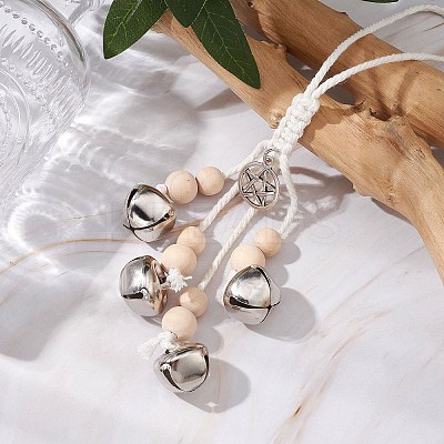 Iron Bell Pendant Decoration HJEW-JM02249-03-1