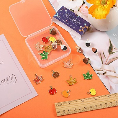 24Pcs 12 Style Autumn Theme Alloy Enamel Pendants ENAM-SC0003-59-1