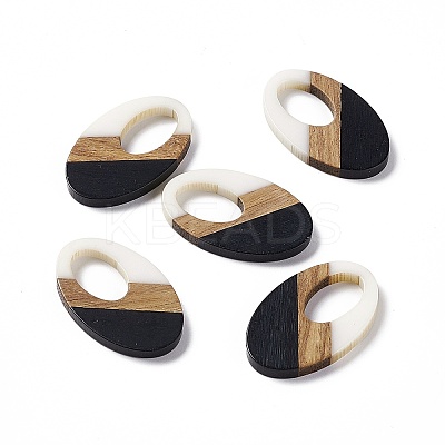 Opaque Resin & Walnut Wood Pendants RESI-M027-02D-1