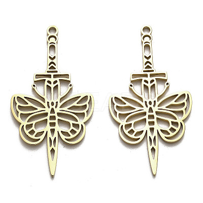 304 Stainless Steel Pendants STAS-B054-05G-1