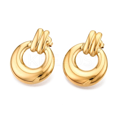 Ion Plating(IP) 304 Stainless Steel Stud Earrings EJEW-G395-36G-1