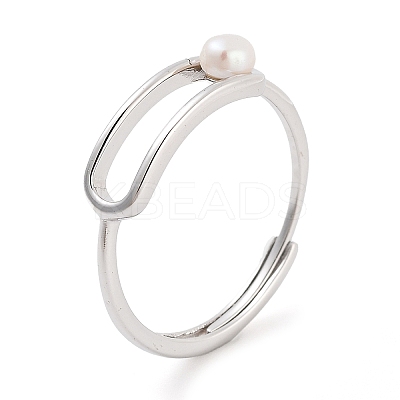 Round Natural Pearl Finger Rings STER-Z009-10P-1