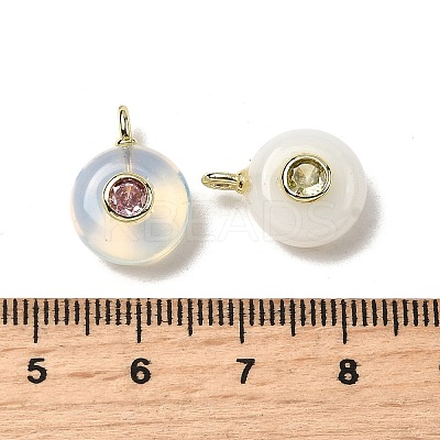 Natural & Synthetic Gemstone Flat Round Pendants G-H318-01G-A-1