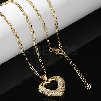 Brass Micro Pave Cubic Zirconia Pendant Necklaces for Women NJEW-U020-01G-02-1