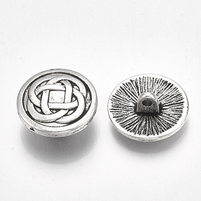 Tibetan Style Alloy Shank Buttons TIBE-31215-060AS-RS-1