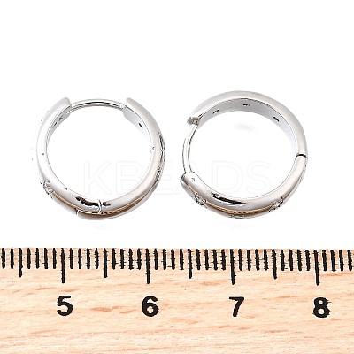 Brass Micro Pave Clear Cubic Zirconia Hoop Earrings EJEW-Z121-01P-1