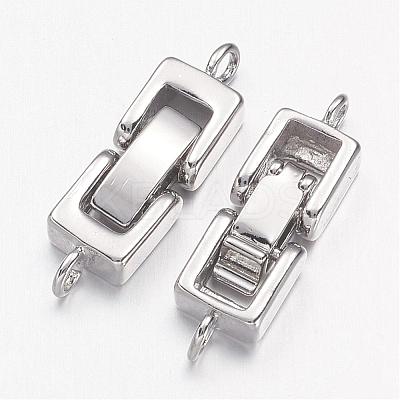 Brass Fold Over Clasps X-KK-I591-06P-NR-1