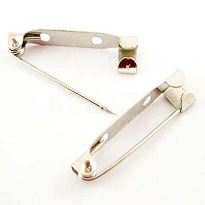 2 Holes Iron Brooch Pin Back Safety Catch Bar Pins IFIN-X0029-03-1
