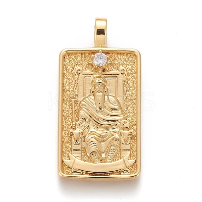 Brass Micro Pave Clear Cubic Zirconia Pendants ZIRC-Z004-01U-1