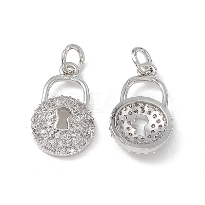Brass Micro Pave Cubic Zirconia Pendants KK-E068-VB118-1