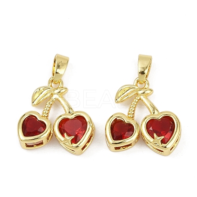 Brass Micro Pave Cubic Zirconia Pendants KK-N254-227G-01-1