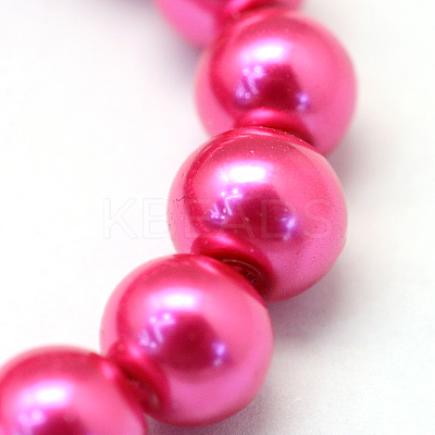 Baking Paint Pearlized Glass Pearl Round Bead Strands X-HY-Q330-8mm-10-1