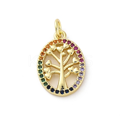 Brass Micro Pave Cubic Zirconia Pendants KK-S510-36G-02-1