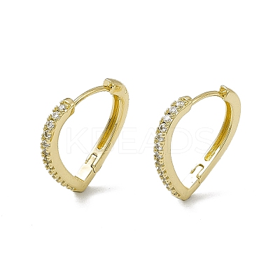 Clear Cubic Zirconia Teardrop Hoop Earrings EJEW-F294-13G-1