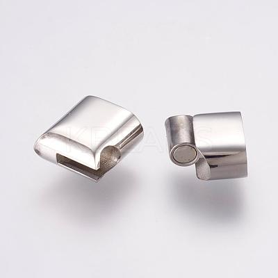 Tarnish Resistant 304 Stainless Steel Magnetic Clasps with Glue-in Ends STAS-G136-03P-1