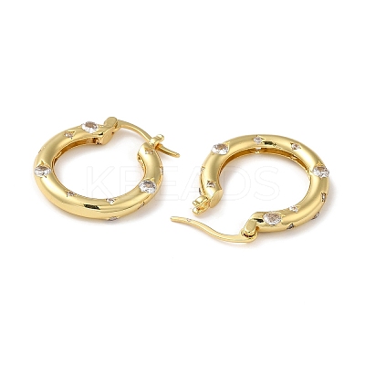 Cubic Zirconia Hoop Earrings EJEW-Z019-23B-G-1
