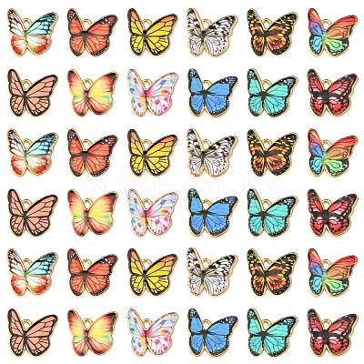 60Pcs 12 Colors Alloy Enamel Pendants FIND-CJ0011-13-1
