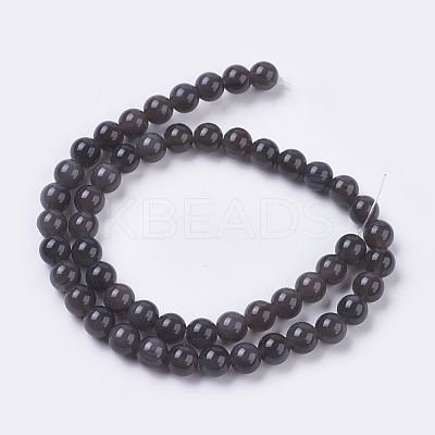 Natural Ice Obsidian Beads Strands X-G-E468-D01-6mm-1