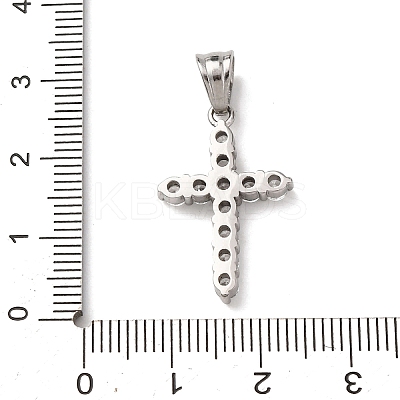 304 Stainless Steel Cubic Zirconia Pendants STAS-C102-01C-P-1