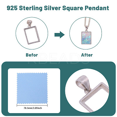 1Pc 925 Sterling Silver Pendant Cabochon Settings STER-BC0002-77A-1