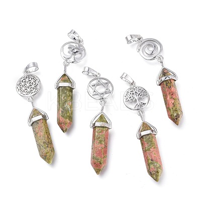 Natural Unakite Pointed Big Pendants G-D0021-01P-01-1