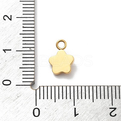 Flower 304 Stainless Steel Rhinestone Charms STAS-L283-29G-1