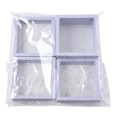 5Pcs Square Transparent PE Thin Film Suspension Jewelry Display Box CON-FS0001-19B-1