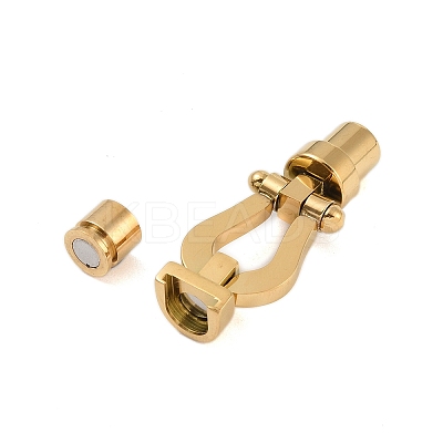 Ion Plating(IP) 304 Stainless Steel Magnetic Clasps with Glue-in Ends X-STAS-K282-02G-1