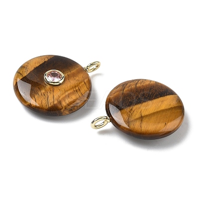 Natural Tiger Eye Pendants G-I391-02G-01-1