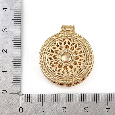 Brass Micro Pave Cubic Zirconia Rotating Pendants KK-P332-02A-G-1