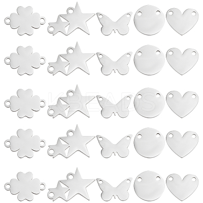 40Pcs 5 Style 201 Stainless Steel Charms STAS-DC0006-79-1