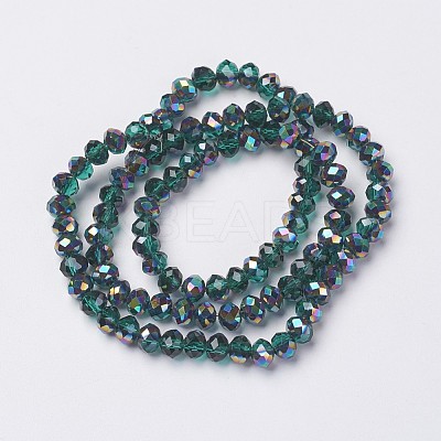 Electroplate Transparent Glass Beads Strands LS-EGLA-A034-T8mm-Q15-1