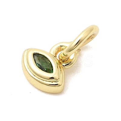 Brass Cubic Zirconia Charms KK-G554-02F-06-1