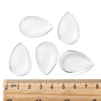 Transparent Teardrop Glass Cabochons GGLA-R024-30x20-1