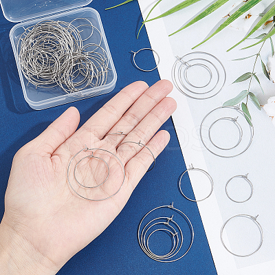 316 Surgical Stainless Steel Hoop Earrings Findings STAS-UN0002-79P-1
