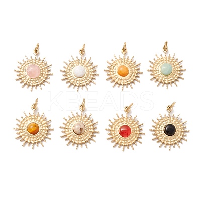 Natural Mixed Stone Pendants STAS-E043-05G-1