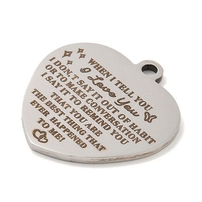 Non-Tarnish Valentine's Day 201 Stainless Steel Pendants STAS-L079-24P-04-1