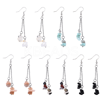 5Pair Brass Dangle Earring EJEW-YW00001-02-1