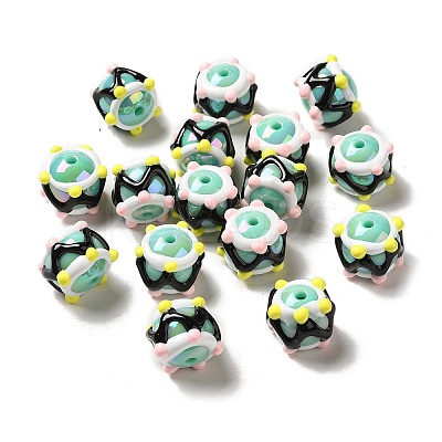 Hand Painted Acrylic with Enamel Beads MACR-K354-38N-1