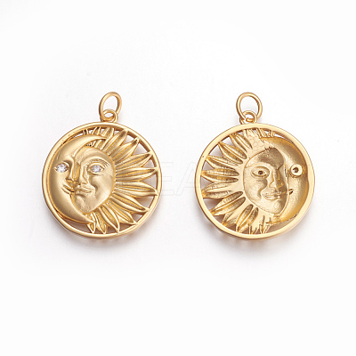 Brass Micro Pave Cubic Zirconia Pendants KK-O118-07MG-1
