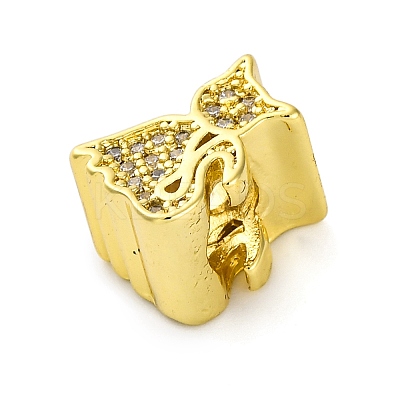 Rack Plating Brass Micro Pave Cubic Zirconia European Beads LS-KK-Z081-11-1