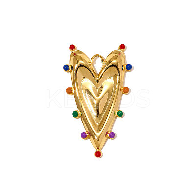 304 Stainless Steel Enamel Pendants STAS-OY010-02G-1