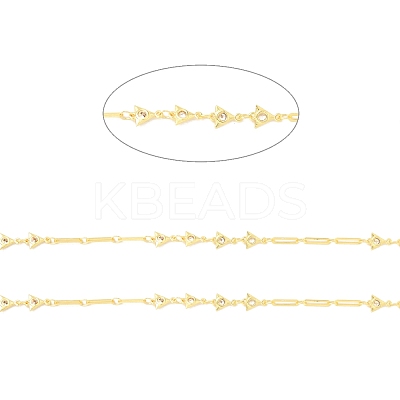 Rack Plating Brass Triangle & Paperclip Chains CHC-C025-09G-1
