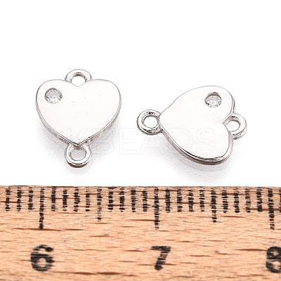 925 Sterling Silver Micro Pave Clear Cubic Zirconia Connector Charms STER-N016-63P-1