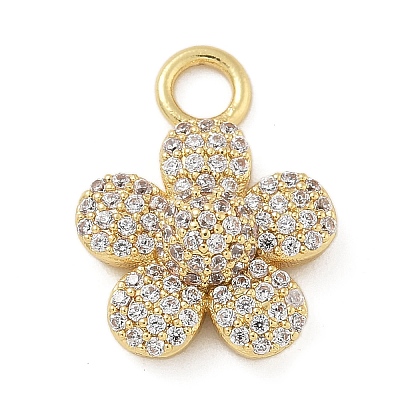 Rack Plating Brass Micro Pave Cubic Zirconia Pendants KK-A234-018G-1