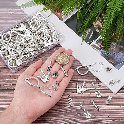 128Pcs 8 Style Tibetan Style Alloy Big Pendants TIBEP-FH0001-16-1