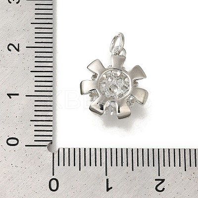 Rack Plating Brass Micro Pave Clear Cubic Zirconia Pendant KK-H485-14P-1
