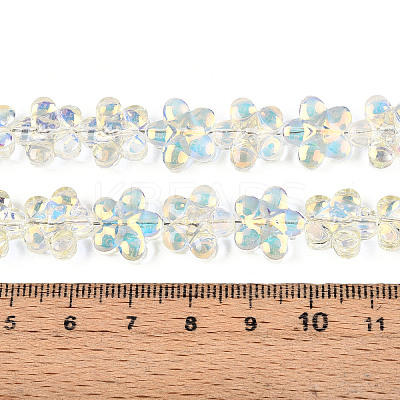 Transparency Electroplate Glass Beads Strands GLAA-T023-38A-08-1